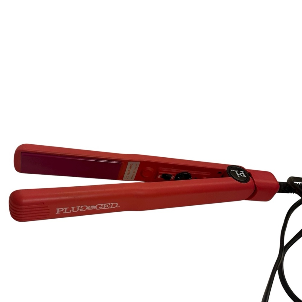 Plugged In PI Red Hair Straightener Flat Iron